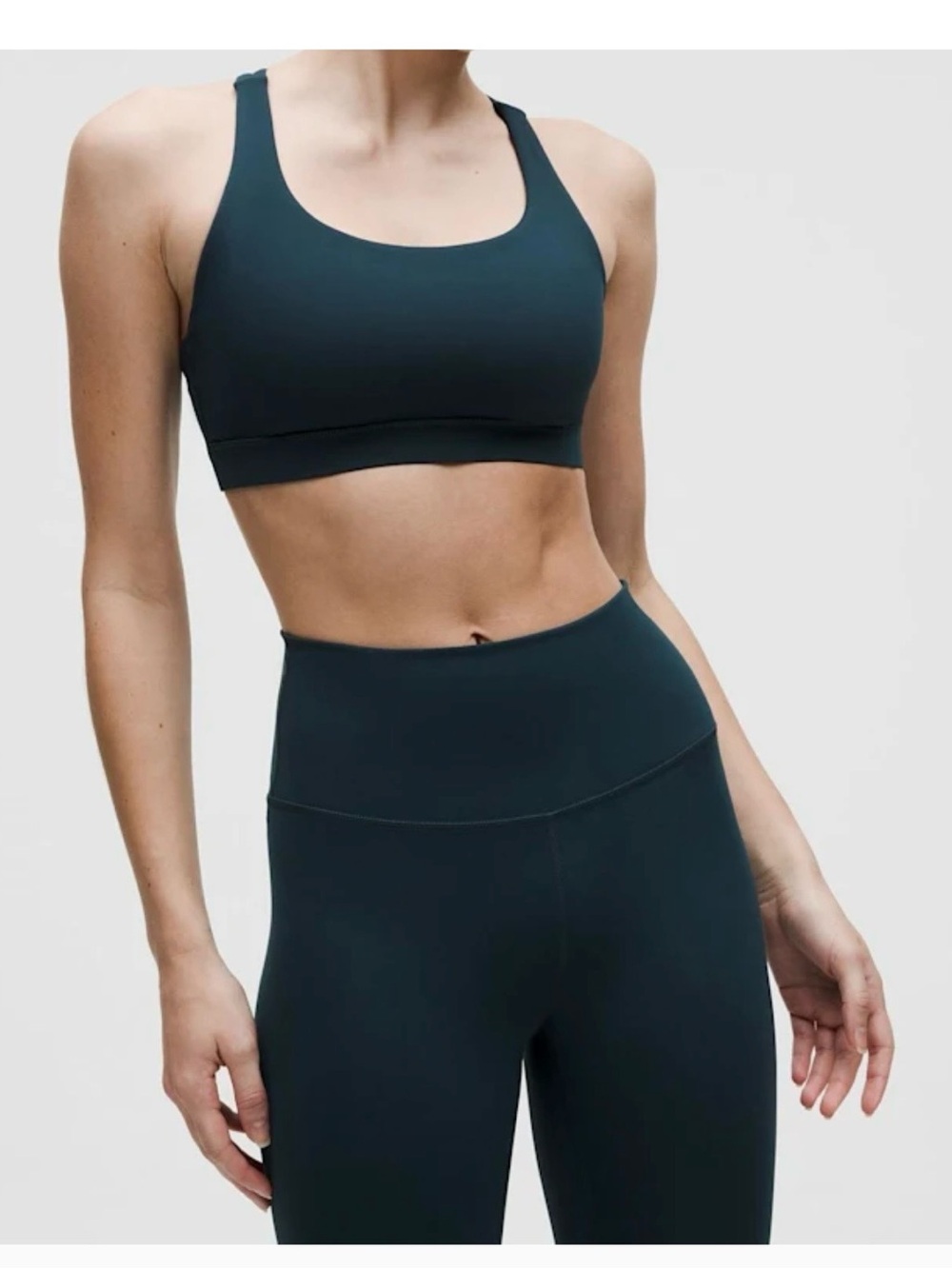 lululemon athletica Deep Teal Sports Bra and High-Waist Leggings Set